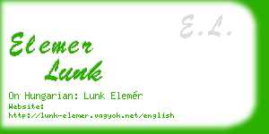 elemer lunk business card